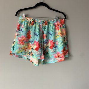 Boutique Pajama Shorts - Teal Blue & Floral - Sleepware!